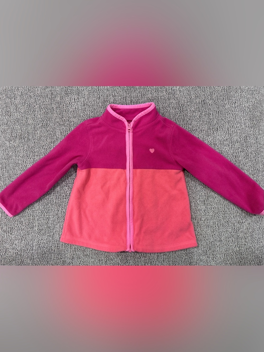 OshKosh B'gosh Pink & Coral Colorblock Fleece Jacket